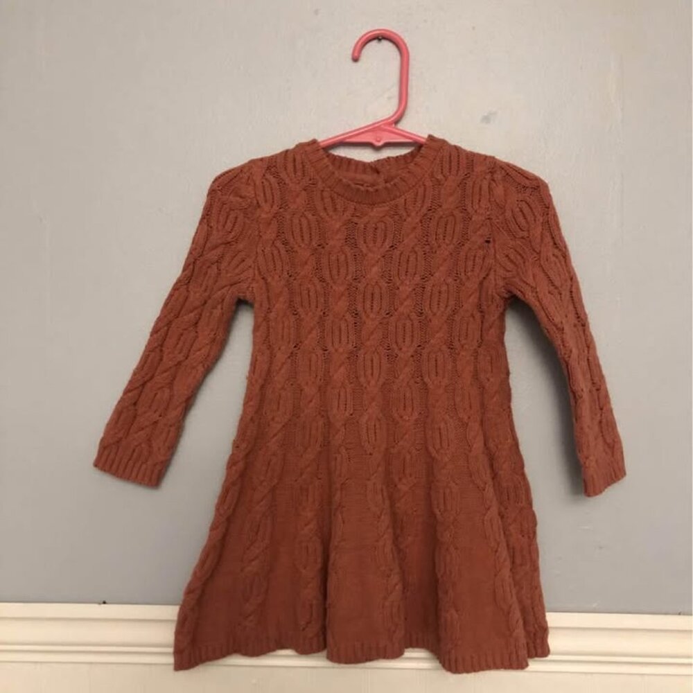 Baby Sweater Dress, Kids Orange Sweater Dress, Sweater Dress,Happily Grey Sweate